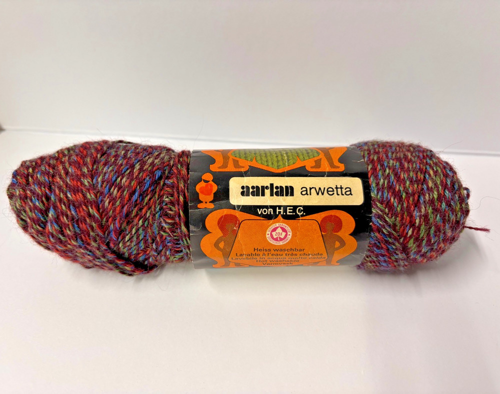 Vintage Yarn NOS Aarlan Arwetta Swiss Wool Tweed Skein 1970s H Ernst Aarwangen
